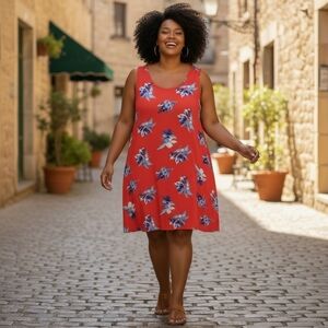 NWT Ava & Viv floral flowy sleeveless dress plus size 3X